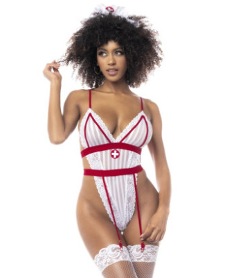 Costume infirmière avec body et serre-tête 